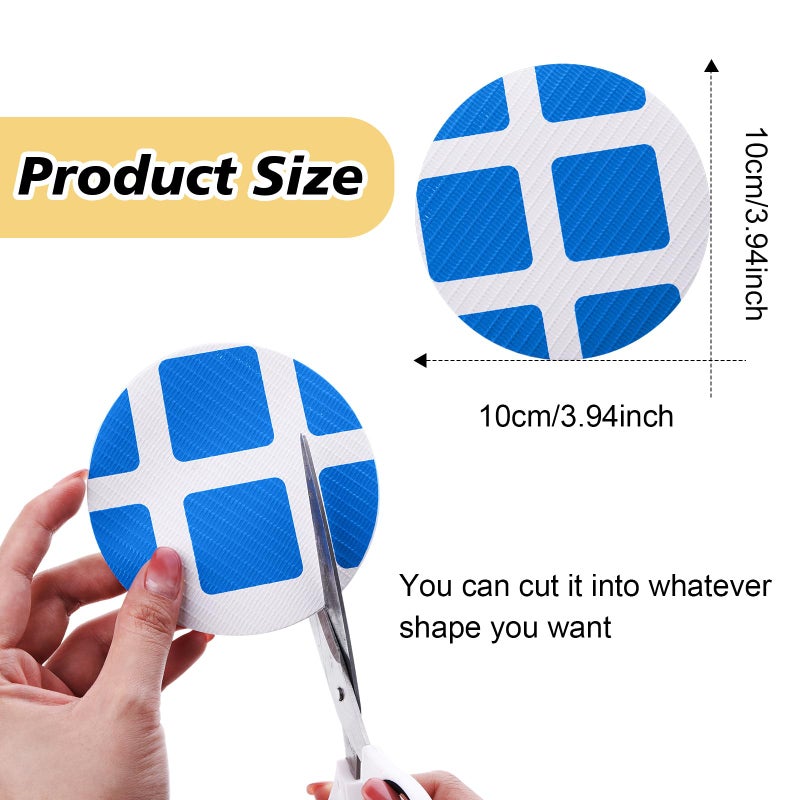 Outus 24 Pcs Vinyl Pool Patch Repair Kit Self Adhesive Pool Liner Plastic Repair Patch Pool Patches for Above Ground Pools Inflatable Boats Air Mattress Products, 4 Inch(Blue Plaid) - Image 2
